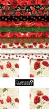 Timeless Treasures Poppy Passion 10" Squares Cotton Fabric Bundle