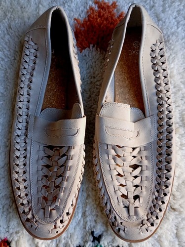 Mens Next Beige Weave Loafers size UK 12