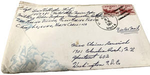 US Navy 12868 cancel 1957 two airmail 6 cent plane stamps iwo jima EGA  cover