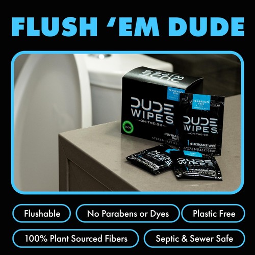 DUDE Wipes - On-The-Go Flushable Wipes - 2 Pack, 60 Wipes - Unscented - Picture 3 of 6