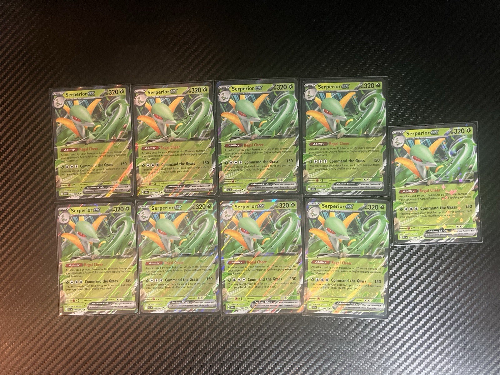 9 Serperior Ex 003/086 Black Bolt Pokemon Cards All Mint Condition