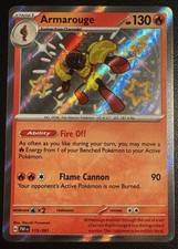 Armarouge Pokemon Paldean Fates 115/091 Shiny Holo Rare