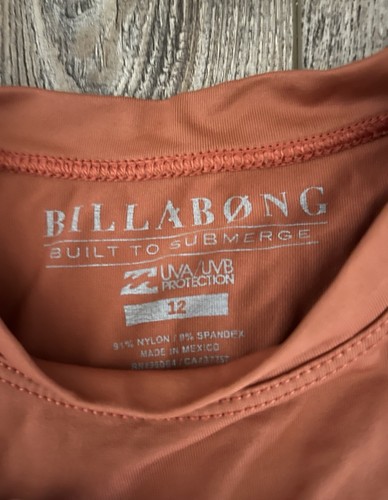 Billabong Swim Sun Shirt Boys Size 12 Rust Color 50UPF - Picture 4 of 5