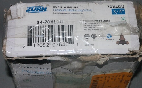 Zurn 34-70XLDU Bronze 3/4" Pressure Reducing Valve Double Union FNPT Connections - Picture 4 of 4