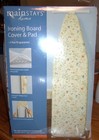 NIP Mainstays Home Ironing Board Cover and Pad with Floral Design 54" Light Use