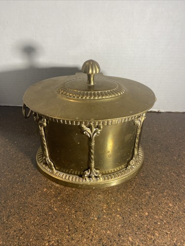 Vintage Brass Mid Century Tea And Biscuit Caddy With Patina - Picture 2 of 9