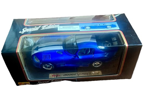MIB MAISTO SPECIAL EDITION 1:18 DIECAST 1996 BLUE DODGE VIPER GTS - Picture 2 of 6