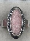 Vintage 925 Sterling Silver Ring Size V Rhodocrosite Hippy Natural Floral