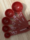 Rare Red Cuisinart Measuring Spoon Set Of 5 Nesting Spoons With Storage Hook