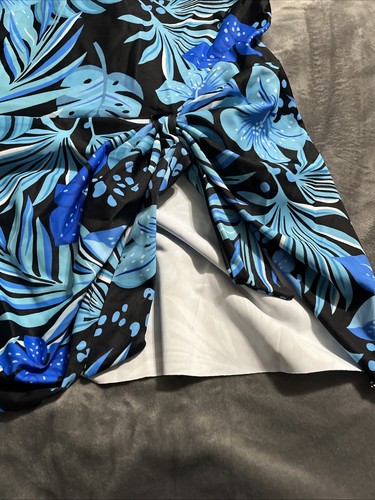 Maacie Maternity Swimsuit Tankini Swimdress Top V Neck Cross-Back, XL Black/Blue - Picture 4 of 9