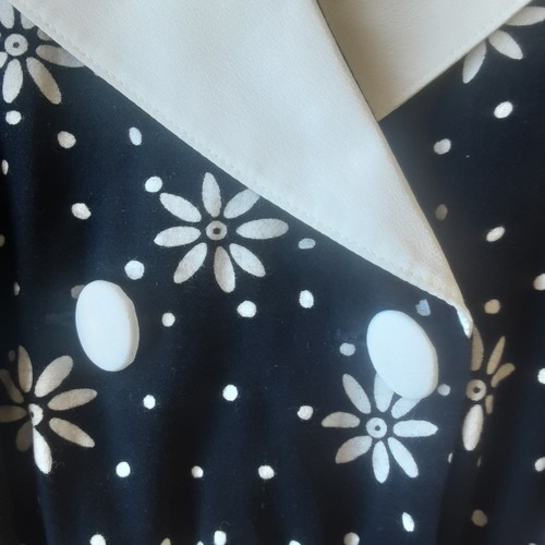St Michael Dress Floral Blue White Short Sleeve Vintage Style Marks & Spencer - Picture 5 of 14