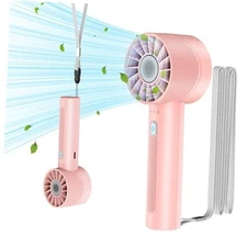 Portable Handheld Fan Rechargeable, Mini Personal Fan, Hand Held Fan With Pink