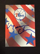 1995 Skybox Maurice Mo Cheeks Signed 76ers Team Card Logo 410 Autograph Auto HOF