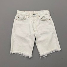 Vintage 80s Levis 501 Denim Shorts Cut Off Jeans Bleached Button Fly Size 29