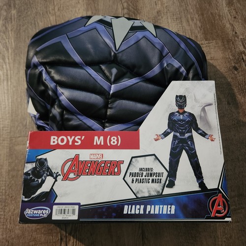 Halloween Costume Boys Marvel Black Panther  Medium 8 New - Picture 1 of 3