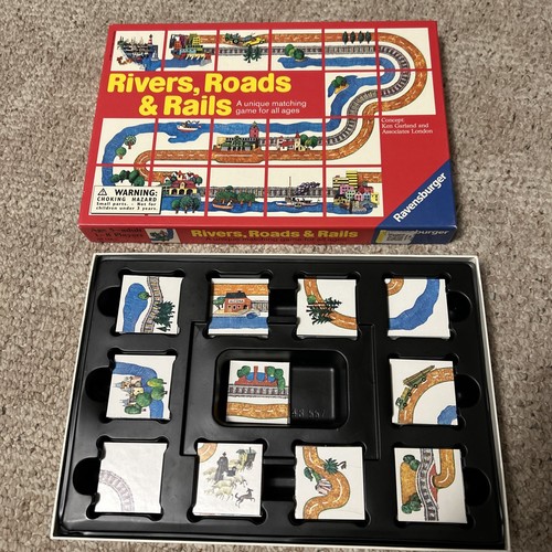 VINTAGE Rivers Roads and Rails COMPLETE Ravensburger 1989 Matching Game Kids Fun - Picture 3 of 5