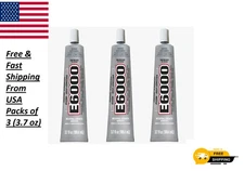 ( Packs of 3 )E6000 Flexible Multi-Purpose Adhesive Waterproof Glue, 3.7 Ounces
