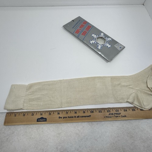 Vintage Winterseiden 100% reine Seide Sockeneinlagen Größe XL NOS - Bild 9 von 10