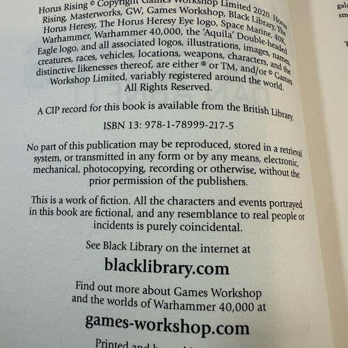 Black Library Masterworks Horus Rising Dan Abnett 2020 Warhammer 40,000 HB READ - Picture 18 of 24