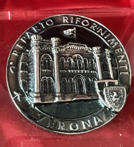 Militärmedaille 4 REPARTO RIFORNIMENTI VERONA Relief Plexy Und Box, Vintage - Bild 1 von 7