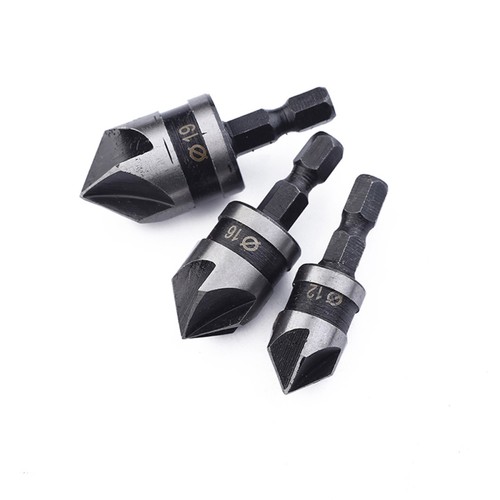 Kit de brocas avellanadoras de madera biselada de 3 piezas brocas de acero al carbono - Imagen 12 de 12