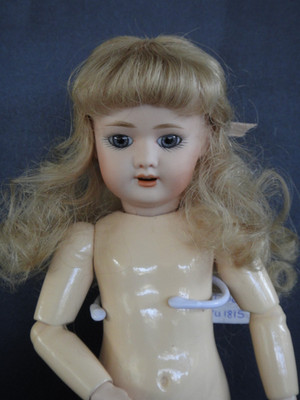 Puppenperücke BLEUETTE Naturhaar 17cm Human hair Bleuette doll wig