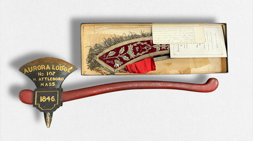 Odd Fellows Holzaxt & Aurora Lodge Schärpen mit Papieren - Bild 1 von 19