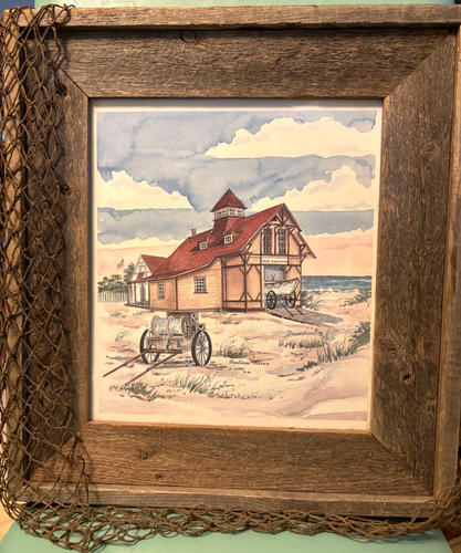 Donna Elias Indian River Life Saving Station Framed Print Weathered Wood Net '98 - 第 1/5 張圖片