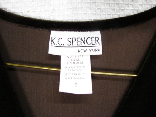 Vintage neu Y2K KC Spencer schokobraun Samt Maxikleid Baby Puppe Langarm 6 - Bild 5 von 9