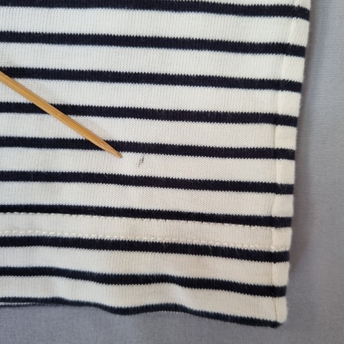 COS Breton Top T Shirt Top Size XS Navy Blue White Stripe Cotton Crop - Picture 6 of 11