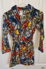 Harry Potter youth bathrobe Hogwarts House Crests Size Small belt/tie