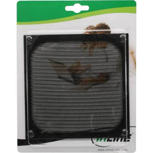 5x InLine Lüftergitter, Aluminium Filter, 140x140mm, schwarz - Bild 2 von 2