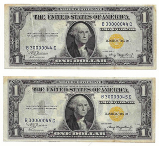 USA 1935A ZWEI 1 00 $ SILBER ZERTIFIKATE "WW2 NORDAFRIKA"