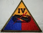 WW2 ERA 4th ARMORED DIVISION PATCH US MILITARY BADGE WORLD WAR II