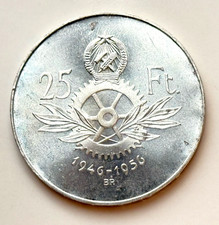 25 Forint 1956 Hungary 10th Anniversary of Forint 20.g Silver Coin Km#553