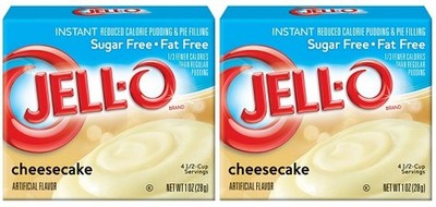 Jello Sugar Free Cheesecake Instant Pudding & Pie Filling Mix 2 Pack