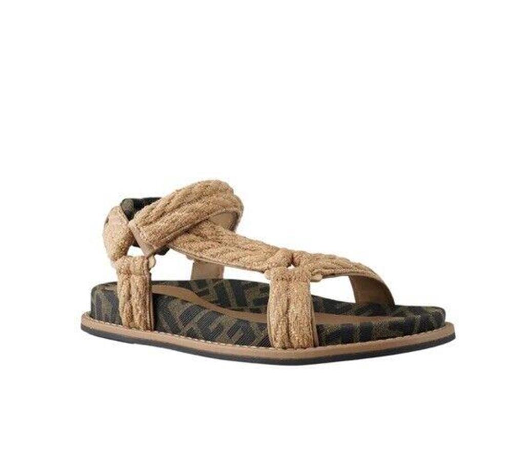 FENDI Feel Rope Sport FF Fendissima Logo Flat Gladiator Dad FENDI Feel Rope Sport FF Fendissima Logo Flat Gladiator Dad
