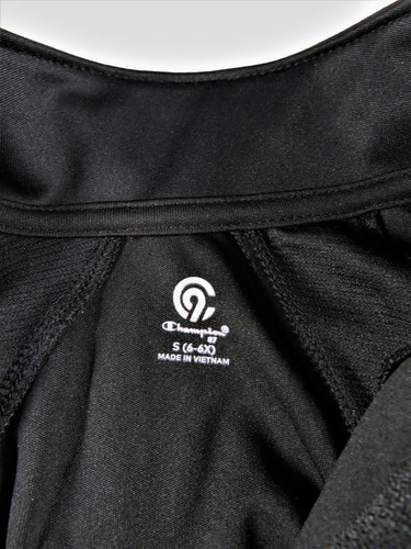 Champion Athletic Jacket Solid Black Smooth Fabric Full Zip Kids Small 6-6X - Picture 6 of 11