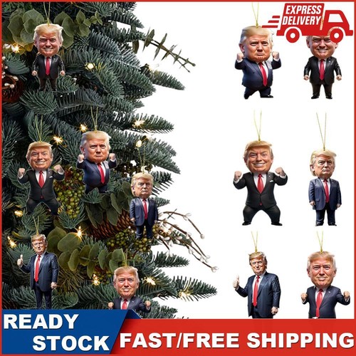 Cartoon Trump Pendant Donald Trump Christmas Ornament Gifts for Trump Supporters