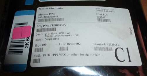 (100 PCS) TUSB2036VF TI 3 port USB Hub IC 32-Pin LQFP Tray - Picture 2 of 2