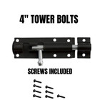 4" Slide Bolt Garden Gate Shed Door Latch Catch Steel Lock