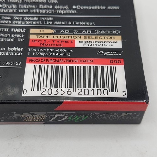 TDK D90 Blank Audio Cassette Tape IEC1/Type1 Normal 90 Min High Output - New - Picture 4 of 5