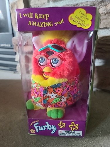 Vintage Tropical Beach Furby - Tiger 70-897 - Special Edition Rare Blue Eyes - Picture 3 of 8
