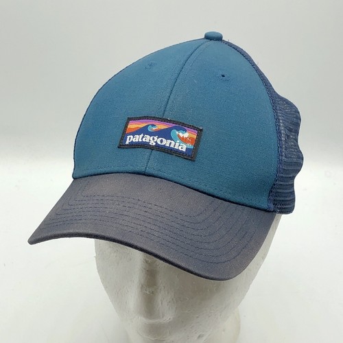 Patagonia Board Short Label Lopro Trucker Snapback Wave Hat Meshback Blue 38179