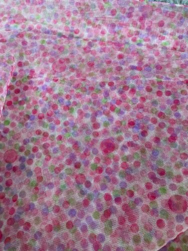 Fabric Lot 3 Yards 56 W Netting Circles Bubbles Pink Petticoat Costumes Crafts - Picture 2 of 12