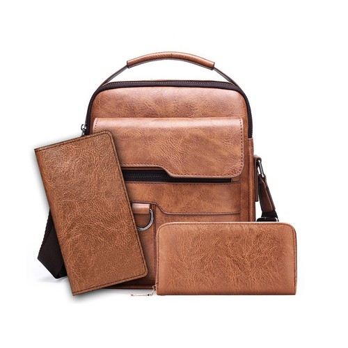 Men Vintage Leather Canvas Crossbody Bag School Satchel Messenger Shoulder Bags - Picture 42 of 42
