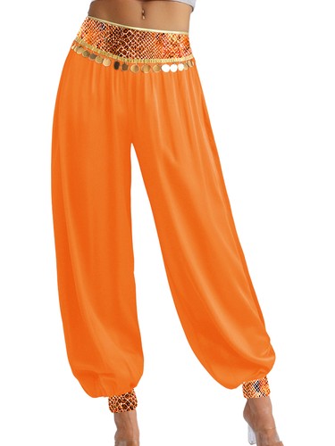 Mujer Lentejuelas Danza del Vientre Florers Empalmado Harén Pantalones India Danza Disfraz - Imagen 51 de 64