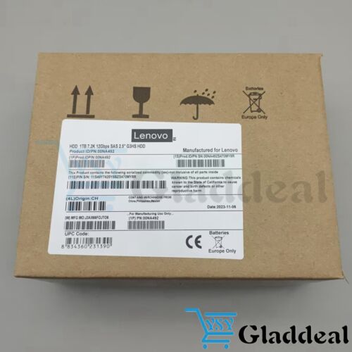 New 00NA492 00NA491 00NA495 Lenovo 1TB 7.2K 12G 2.5" SAS Drive - Picture 4 of 11