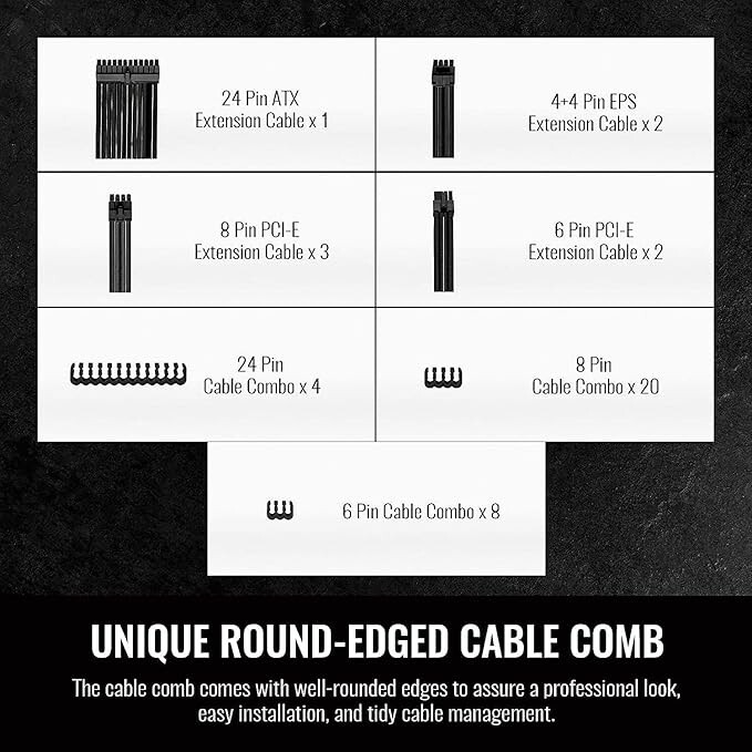 Thermaltake TtMod Sleeve Extension Power Supply Cable Kit 300mm, ATX
