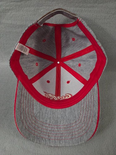 Coca Cola Gray Hat Embroidered Red Thread Adult Adjustable Strap Cap - Picture 7 of 9